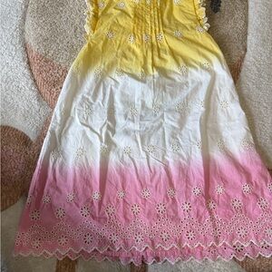 Mini Boden Yellow Dress with Floral Accents